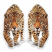 2 x 10cm Jaguar Panther Vinyl Stickers - Decals Laptop Lion Tiger Big Cat #9645