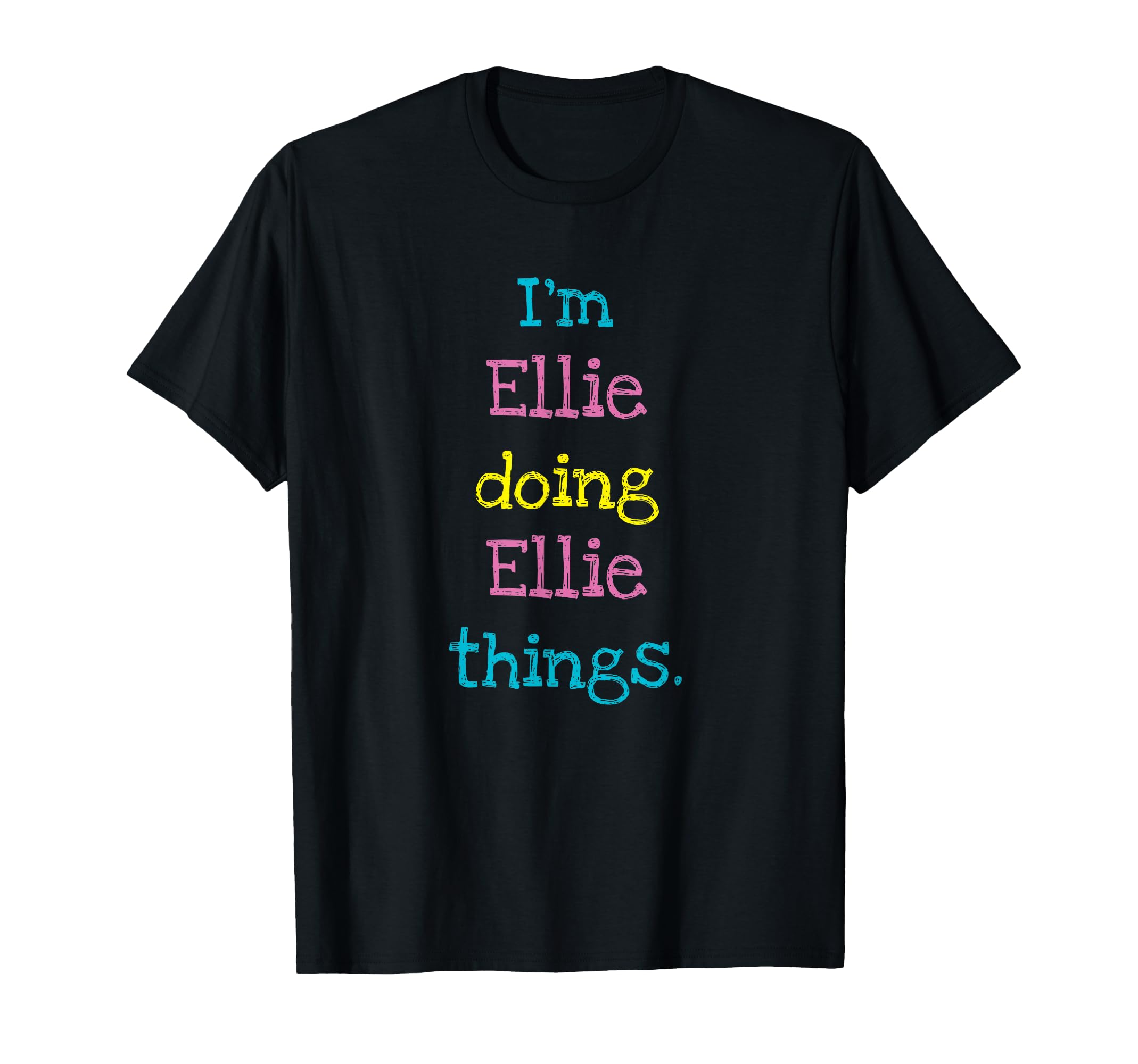 Ellie Cute Personalized Text Kid's Gift Top for Girls T-Shirt