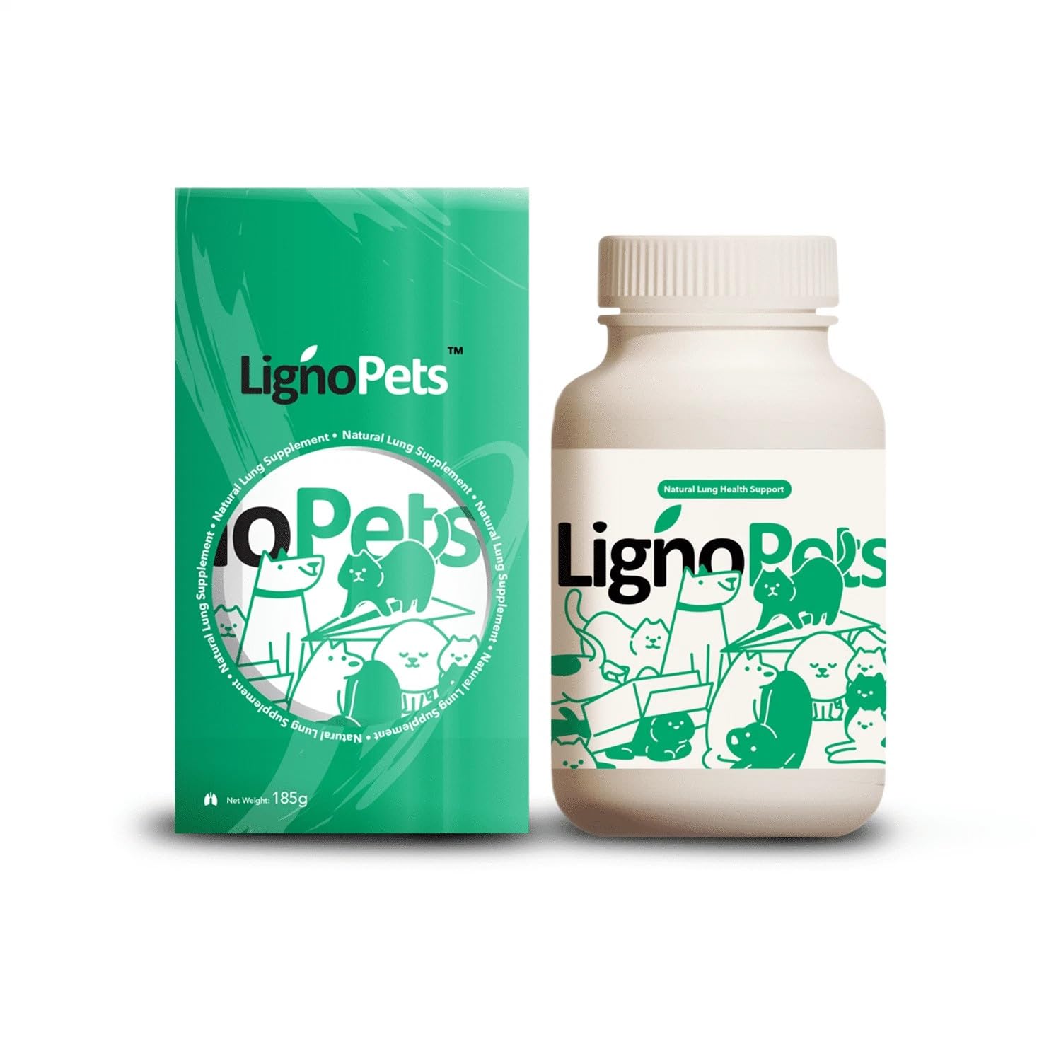 LignoPets | Natural Lung Health Support For Dogs & Cats (1 Box of 60 (60))