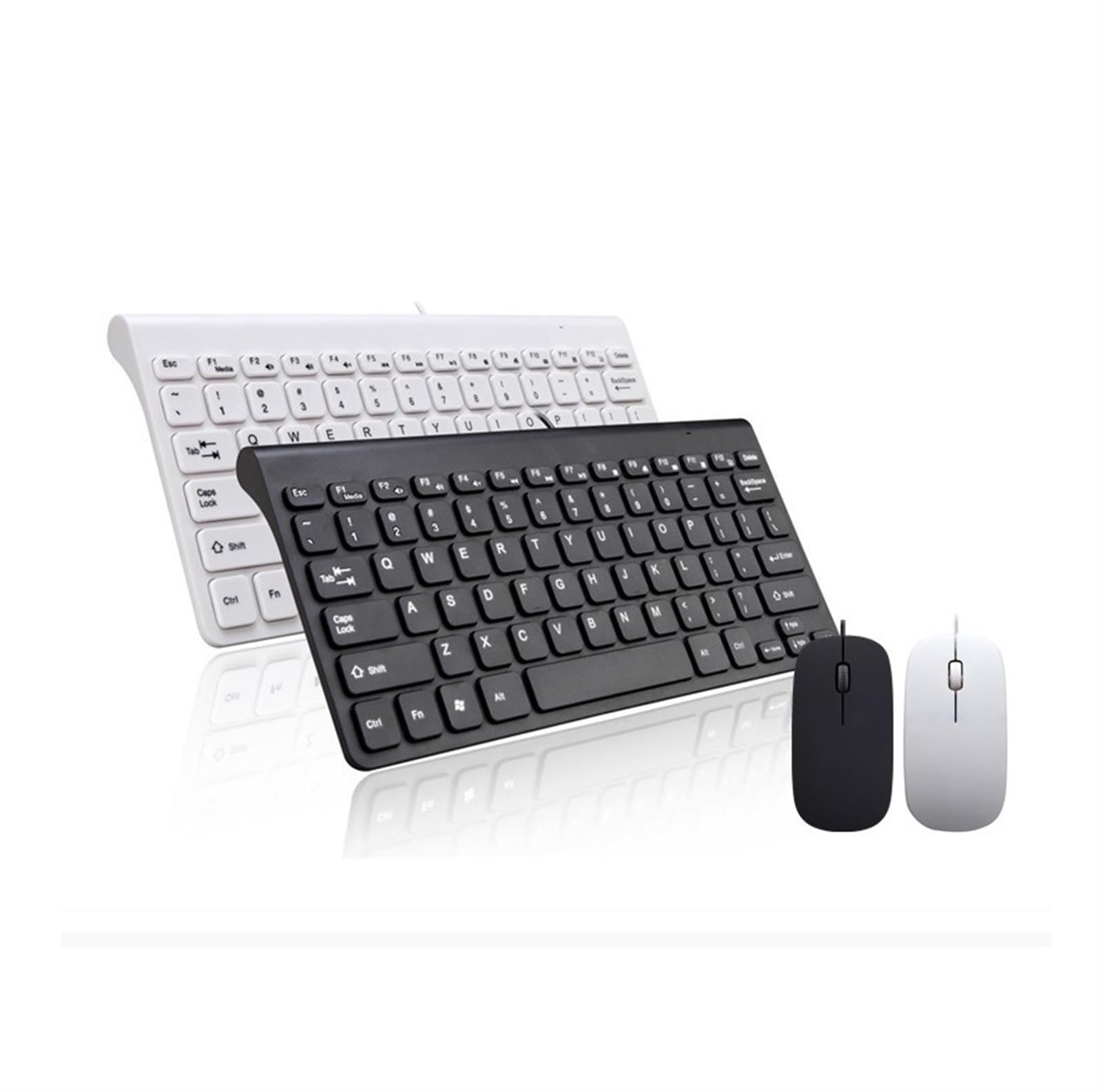 Klawiatura Mysz Zestaw Przewodowej Klawiatury I Myszy. Mała Klawiatura Z Myszką, Uniwersalna Do Komputerów Stacjonarnych Laptopów Zestaw(White)