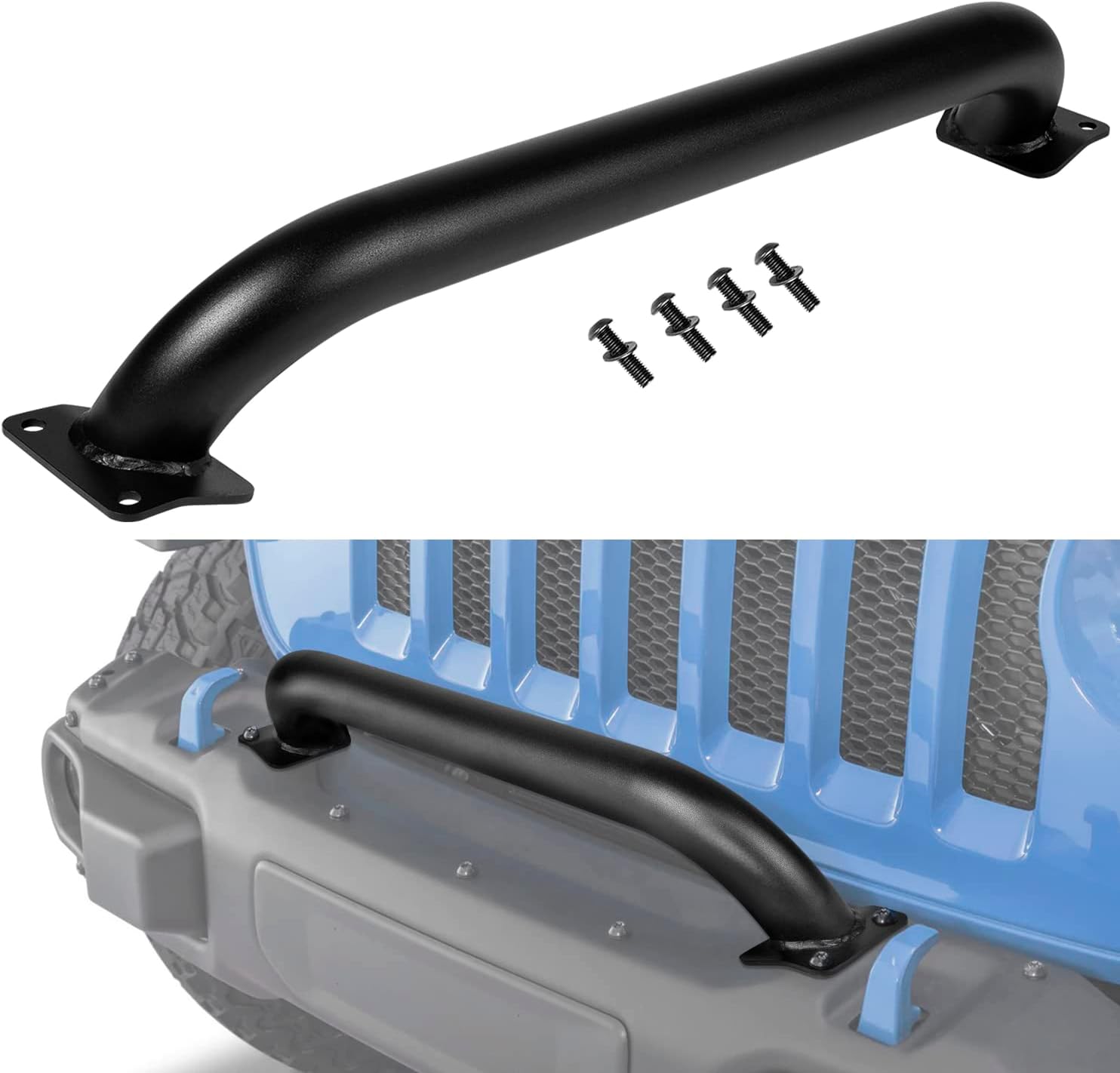 Deecaray 82215351 Grille Winch Brush Guard, Black