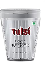 Tulsi Royal Khajoor Plus | Silver Coated Khajoor | Dates| Mint Mouthfreshner Jar | Flip Top Pack,180 Gm