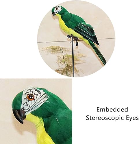 Vista 6 de SEIWEI Loro artificial de plumas artificiales de loro simulación lindo loro manualidades casa oficina jardín fiesta adorno decoración