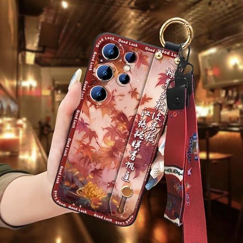 Phone Case Compatible with Oukitel C2 2025, Silicone Back Cover Soft case For Mom Dirt-resistant Wrist Strap Wristband Durable L