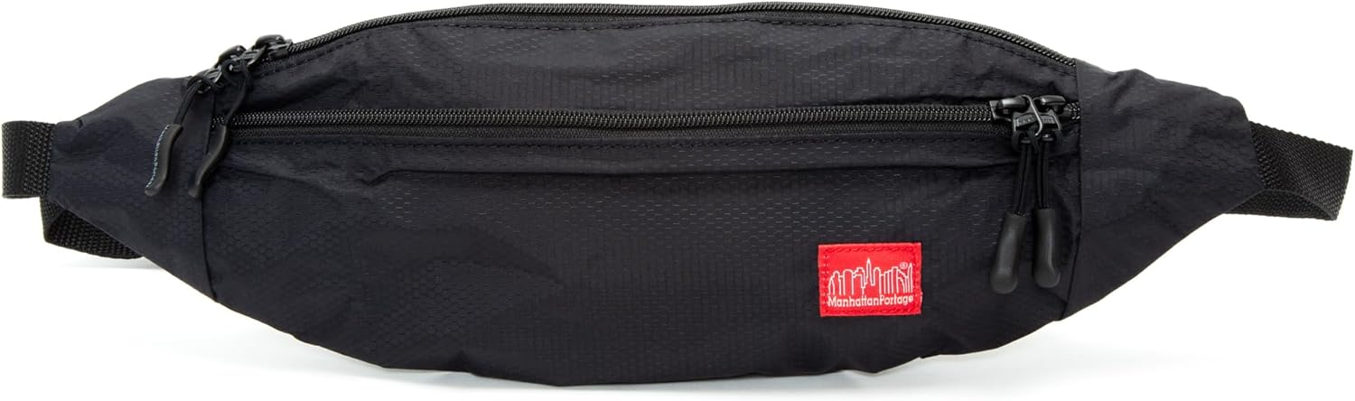 Manhattan Portage Covert Waist Bag Lightweight Water-Repellant 2 Zippered Compartments Ideal for Day Trips & Travel Versatile Waist Chest or Crossbody Carry
