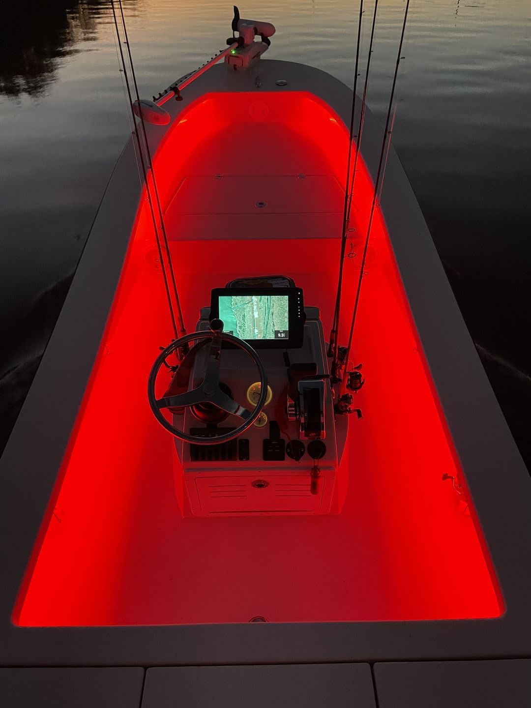 T-Toplights 8FT RED Marine Submersible Strip | 12V LED Boat Light | IP68 Waterproof Tape | Under Gunnel Lights