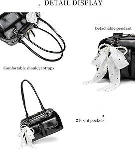 Y2K Shoulder Purses for Women Trendy - PU Leather Retro Boston