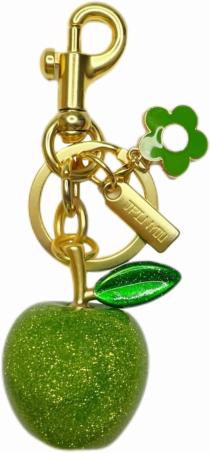 Lucky Apple Bag Charm for Women, Cute Keychain for Handbags, Gifts for Her, Fashion Accessories
