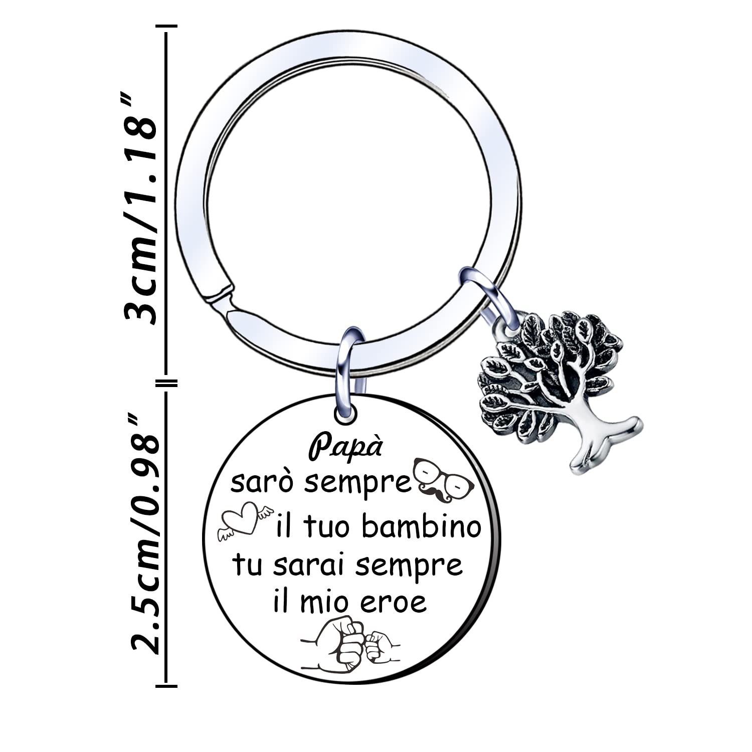AIMINI Regalo Papà Portachiavi Uomo Regali Per Papà Regalo Papa Compleanno Natale Portachiavi Papà Regali Uomo Regali Di Natale Per Papa Regalo Originali Per La Festa Del Papà
