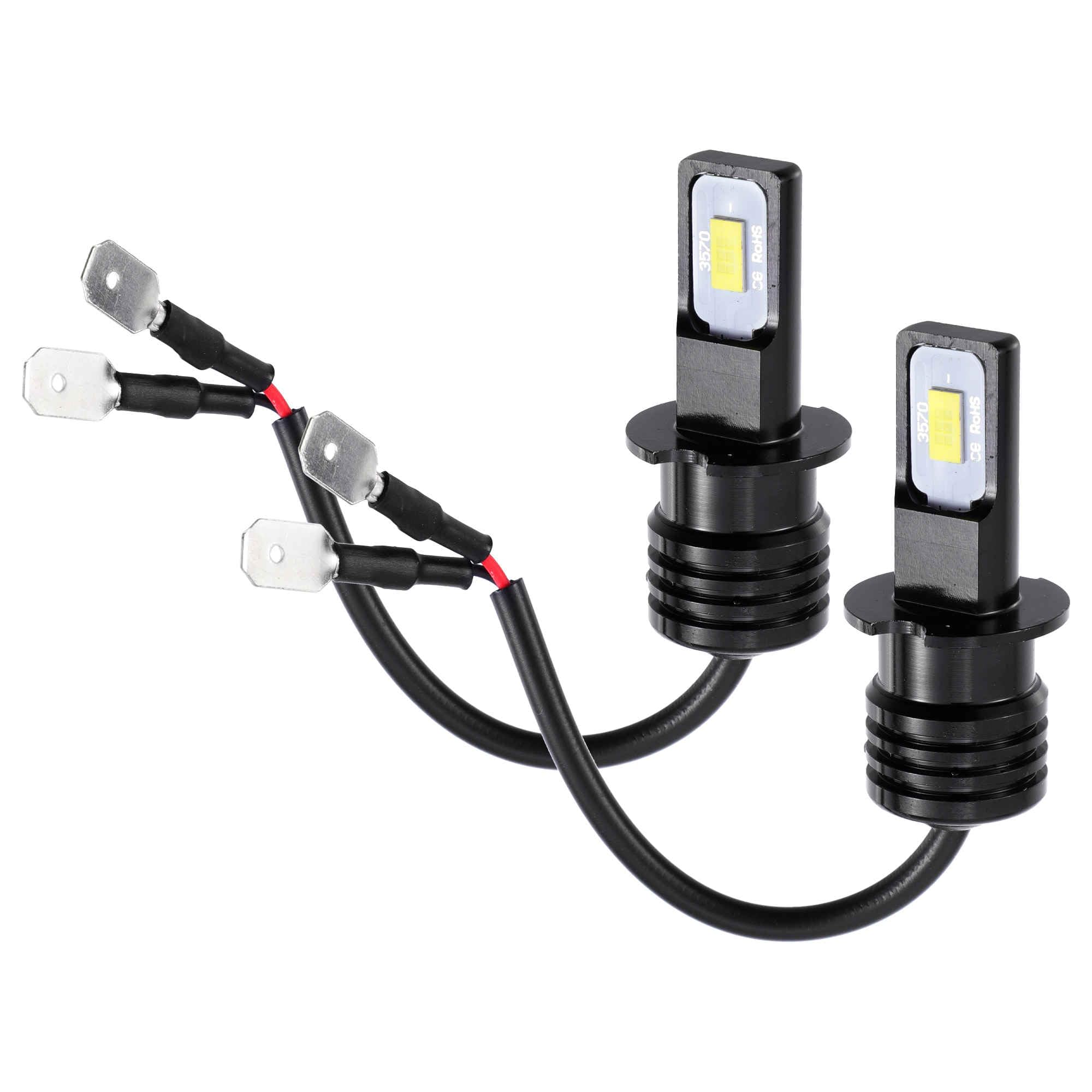 H3 Fog Lights Bulbs 6000K Cool White 80W Power 3570 Chips Car Driving Running DRL Fog Lamp Bright IP67 Waterproof Aluminum White (Set of 2)