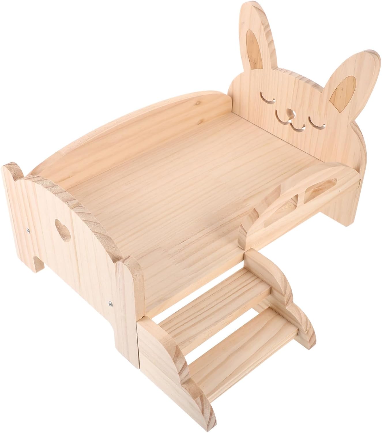 Multi-Functional Wooden Pet Bed for Guinea Pig Hamster Rabbit Sturdy Bed Stand Ladder Safe Non-Toxic for Cage