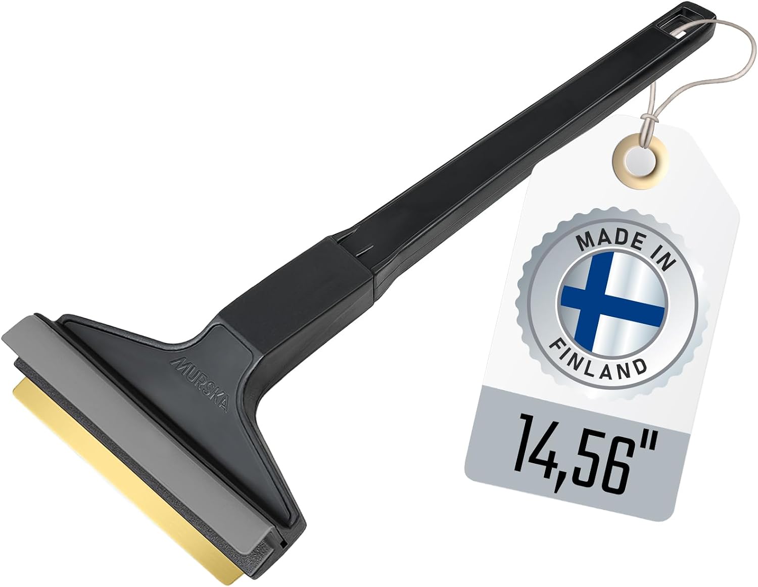 Car Ice Scraper Long Handle Ice Scraper Brass Blade 14,5 inch Ice Scraper for Car Snow Scraper Ice Scrapers for Car Windshield Original Murska from Europe (L&P A055 Black Gray)
