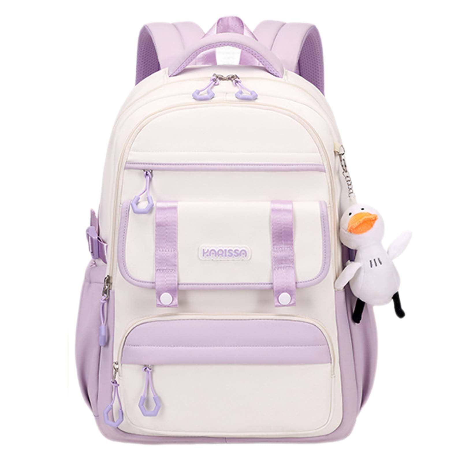 MININAI Womens Girls Backpack for School Cute Aesthetic Large Laptop Backpack Kawaii Preppy Teen Kids Bookbag Travel Daypack (Purple,S)