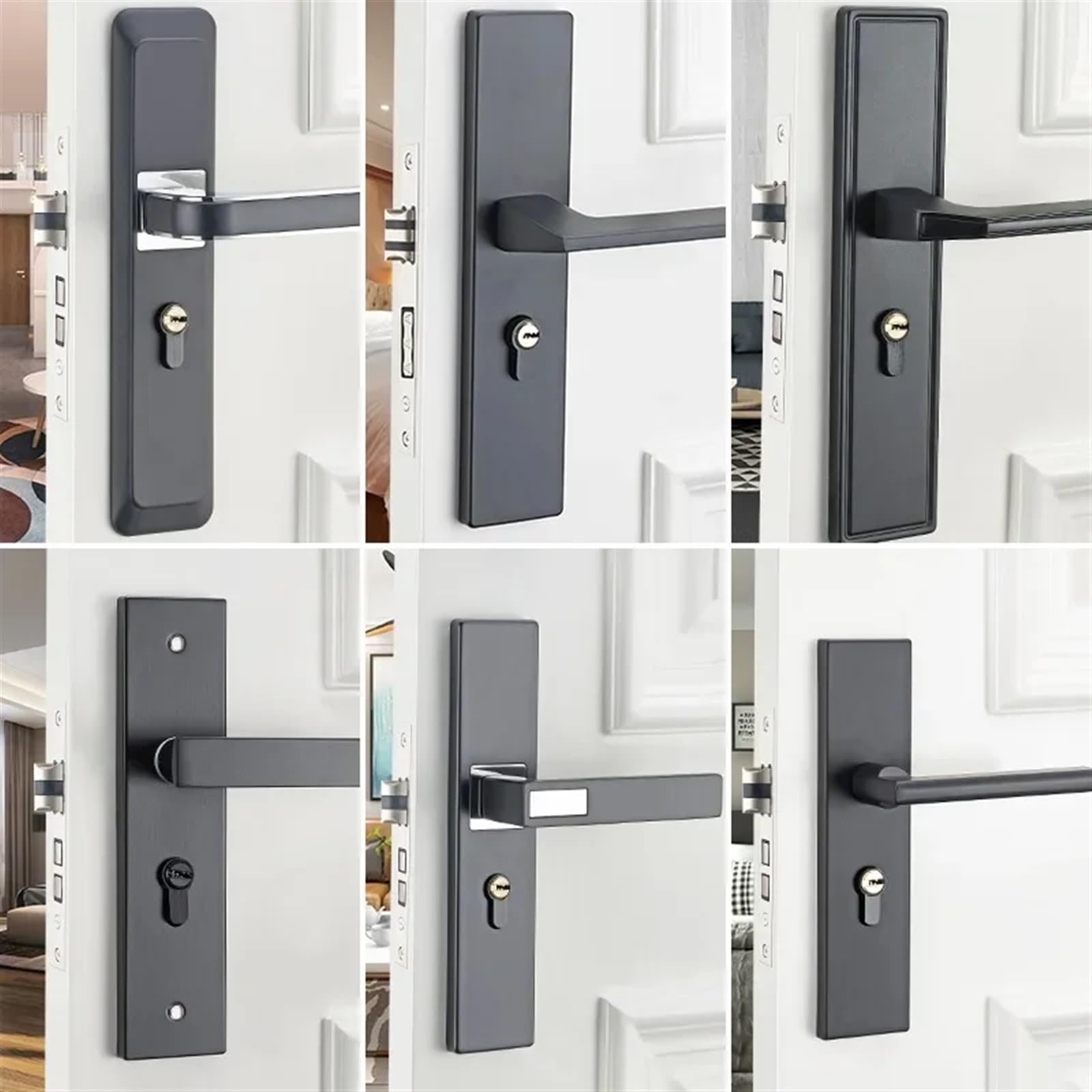 Serrure de porte intérieure rétro pour chambre à coucher et rénovation maison en bois
