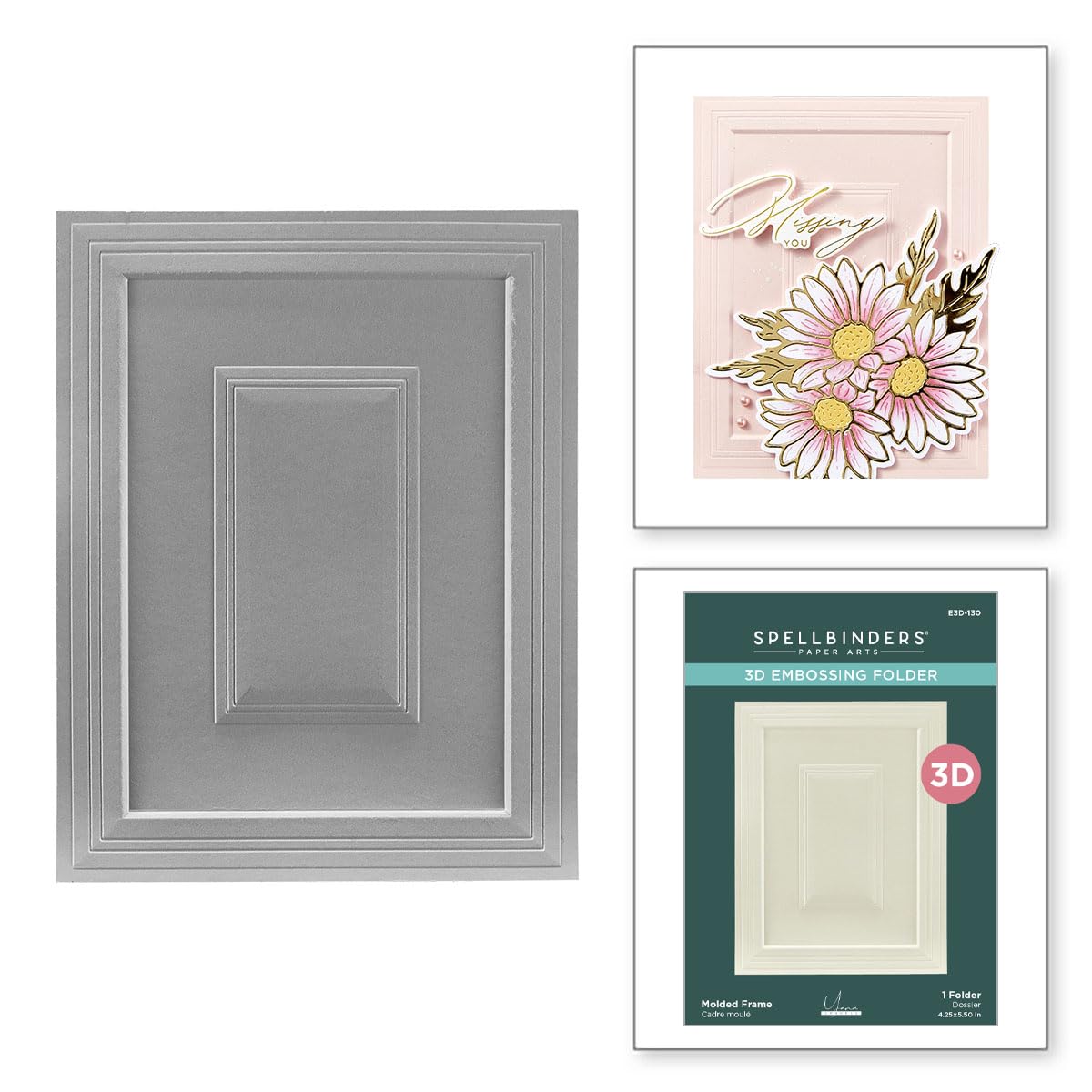 Amazon.com: Spellbinders E3D-130 Molded Frame 3D Embossing Folder