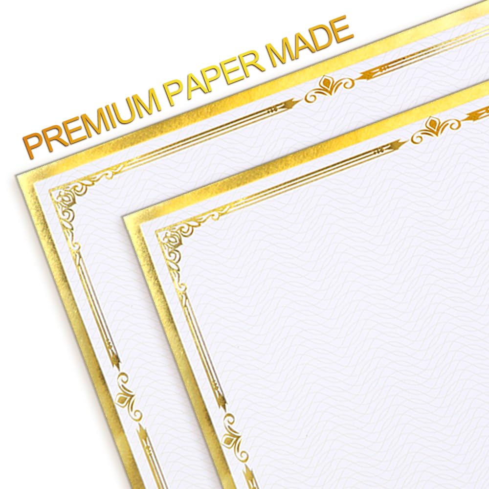 Papel Impreso Para Diplomas Y/o Certificados Color Oro (50 Hojas - Foto 10