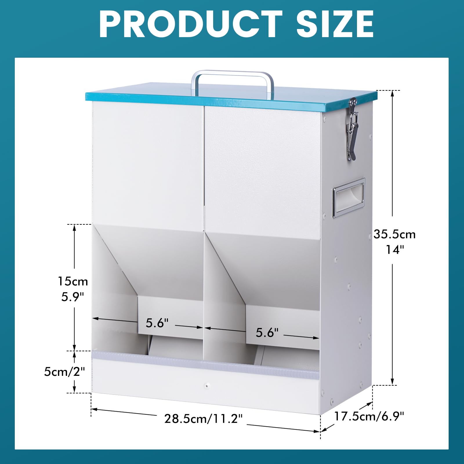 Automatic Cat Feeder for 2 Cat, 42cups/10L Automatic Pet Feeder for Dogs and Cats, Multiple Cats Feeder Outdoor Large Capacity Galvanized Steel Gravity Pet Dog Dry Food Dispenser (10L) - image 6