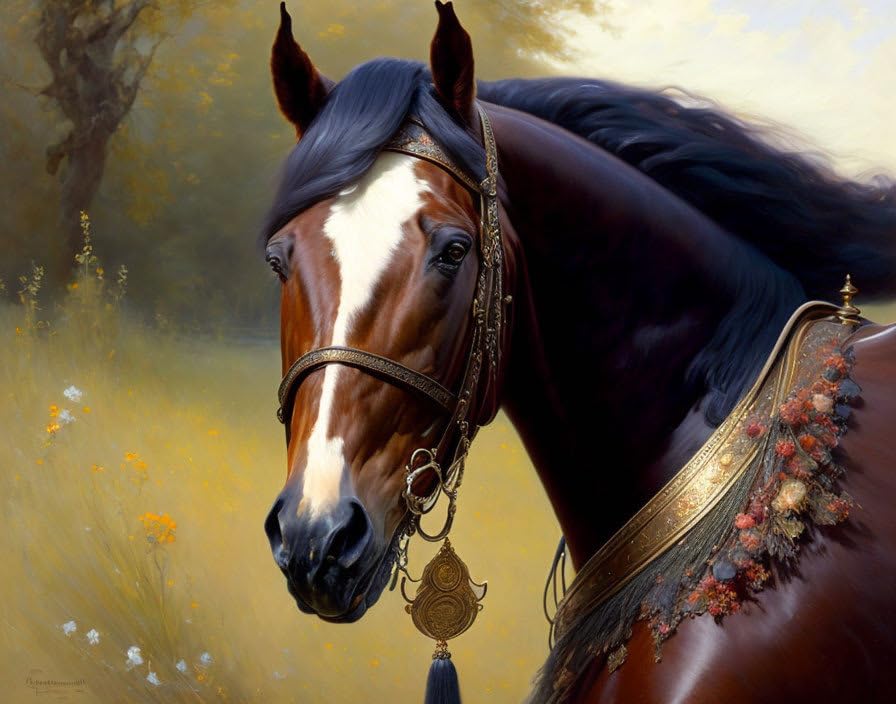 Peinture sur toile cheval salon contemporain déco murale 58x90
