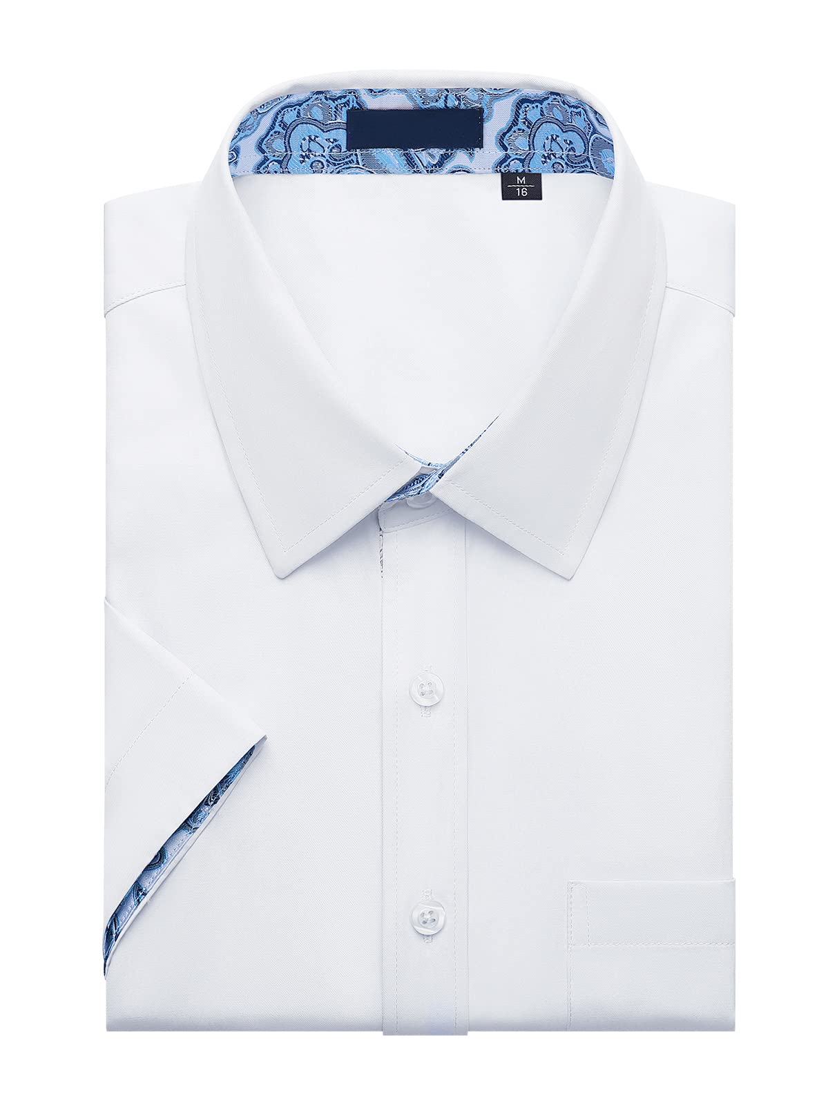 Enlision Chemises pour Hommes Habillées Manches Courtes Chemise Casual Regular Fit Chemises Formal Business Chemise