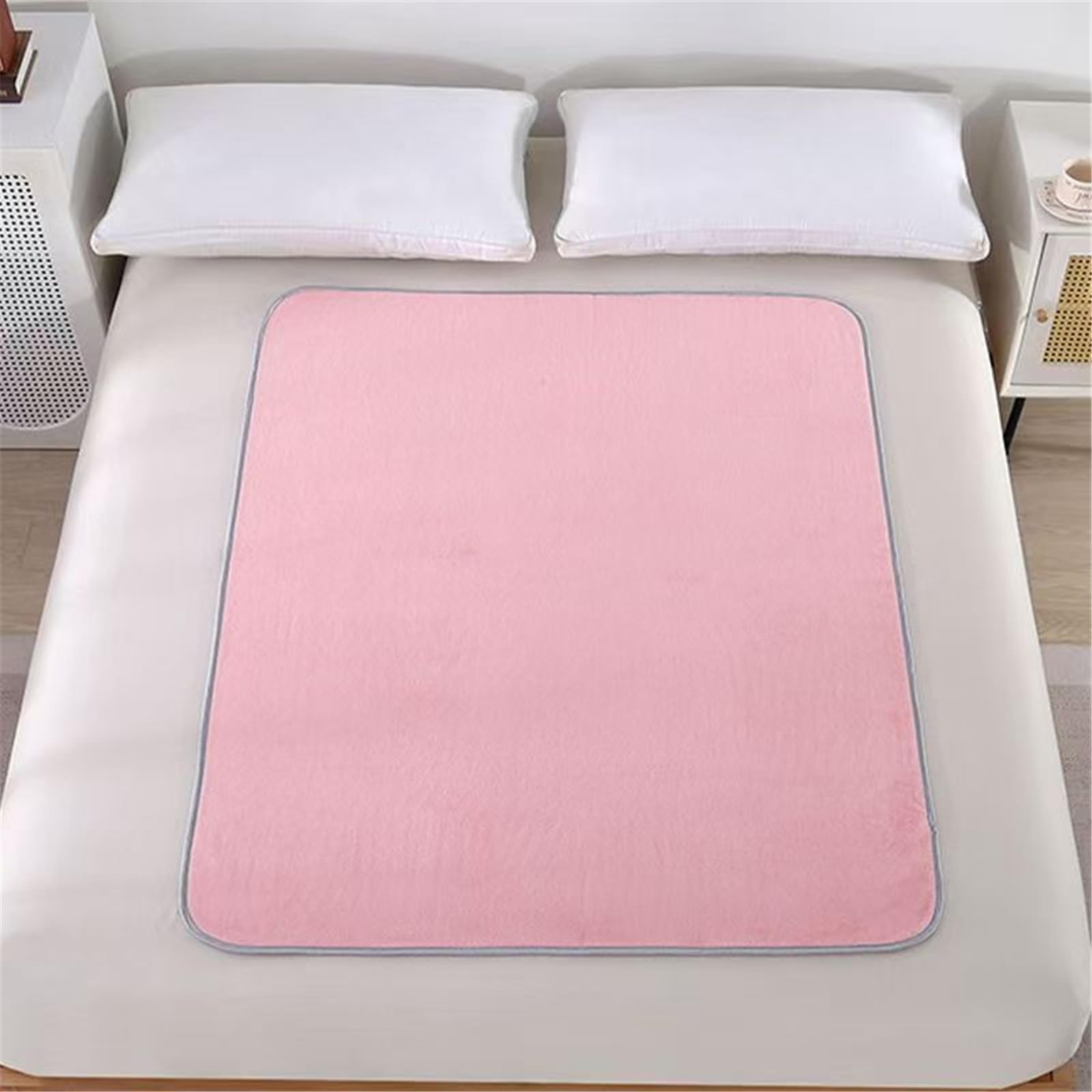 Empapadores Cama Adultos Impermeables Protector Colchon para Niños Empapador Reutilizable Resistente Al Agua(Pink,120 * 200cm)