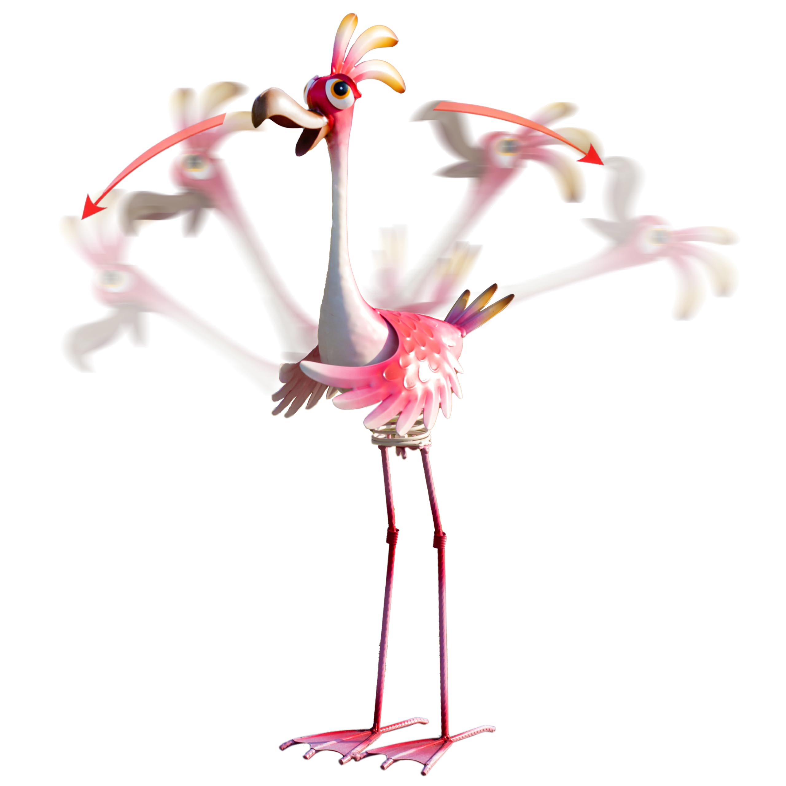 Photo 1 of Natelf Outdoor Garden Metal Wacky Bobbing Flamingo Yard Art 25in
