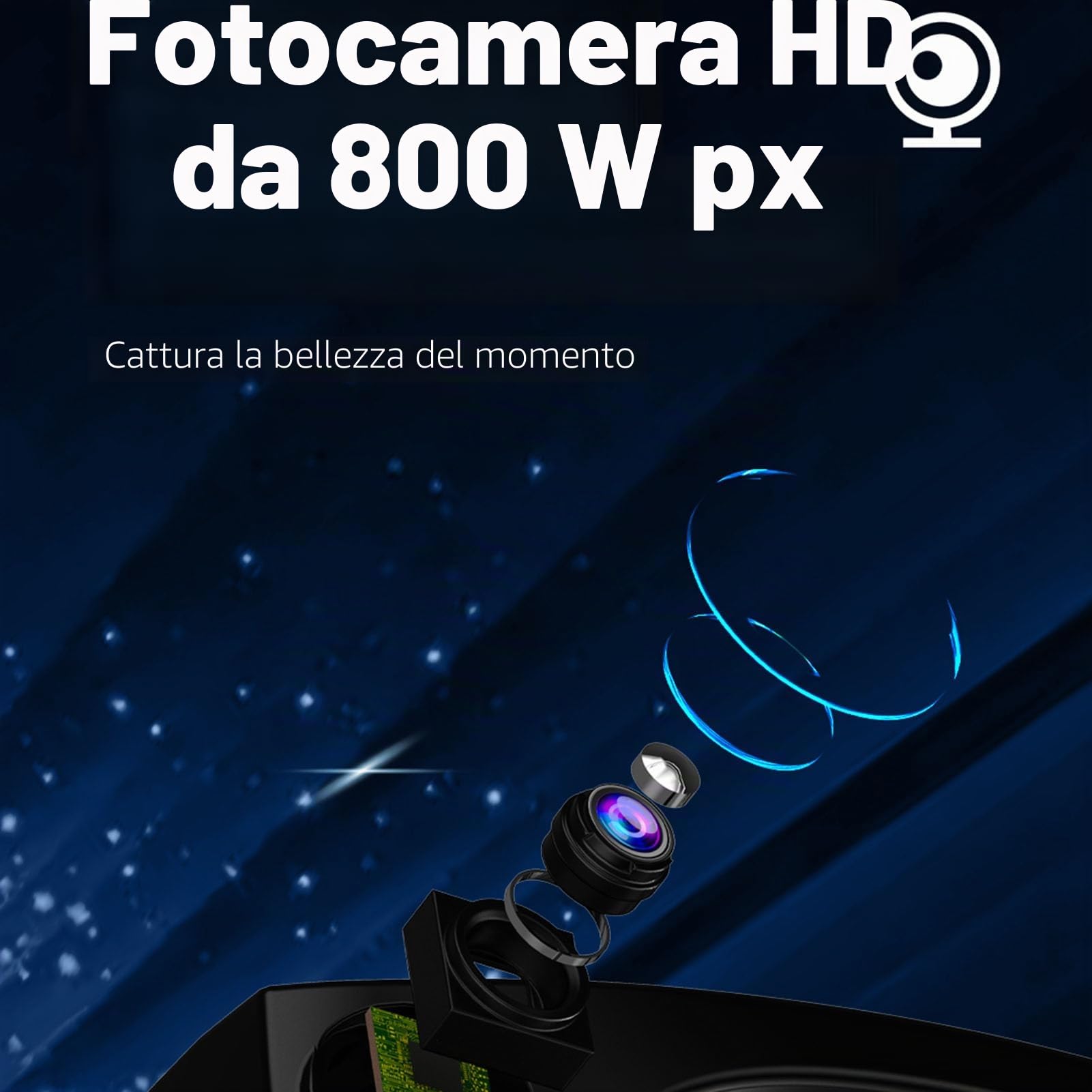 Occhiali intelligenti AI 7 in 1 con fotocamera da 8 MP