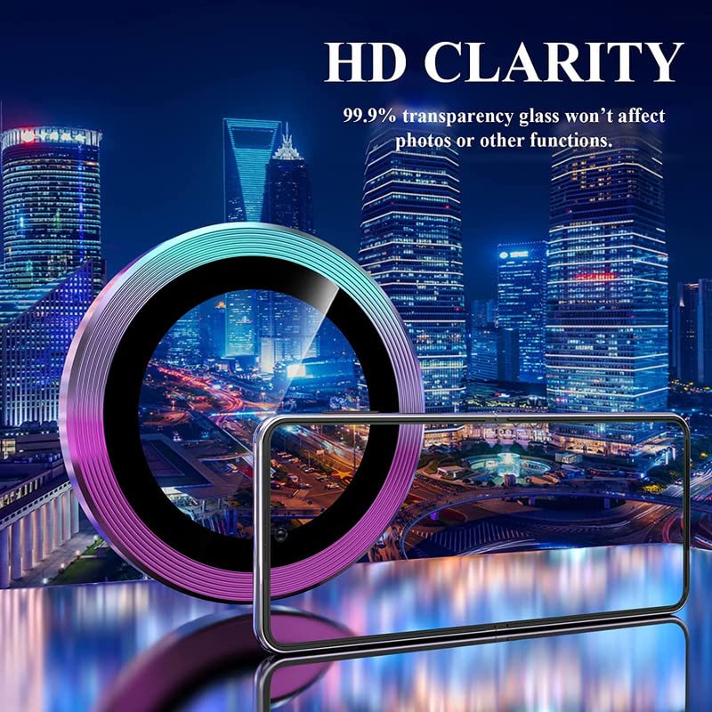 Image of for Samsung Galaxy Z Flip 4 Camera Lens Screen Protector, Alloy Matelic Ring Individual Anti Scratch Tempered Glass Camera Cover for Galaxy Z Flip 4 5G, 1 Pack (Silve Diamond)