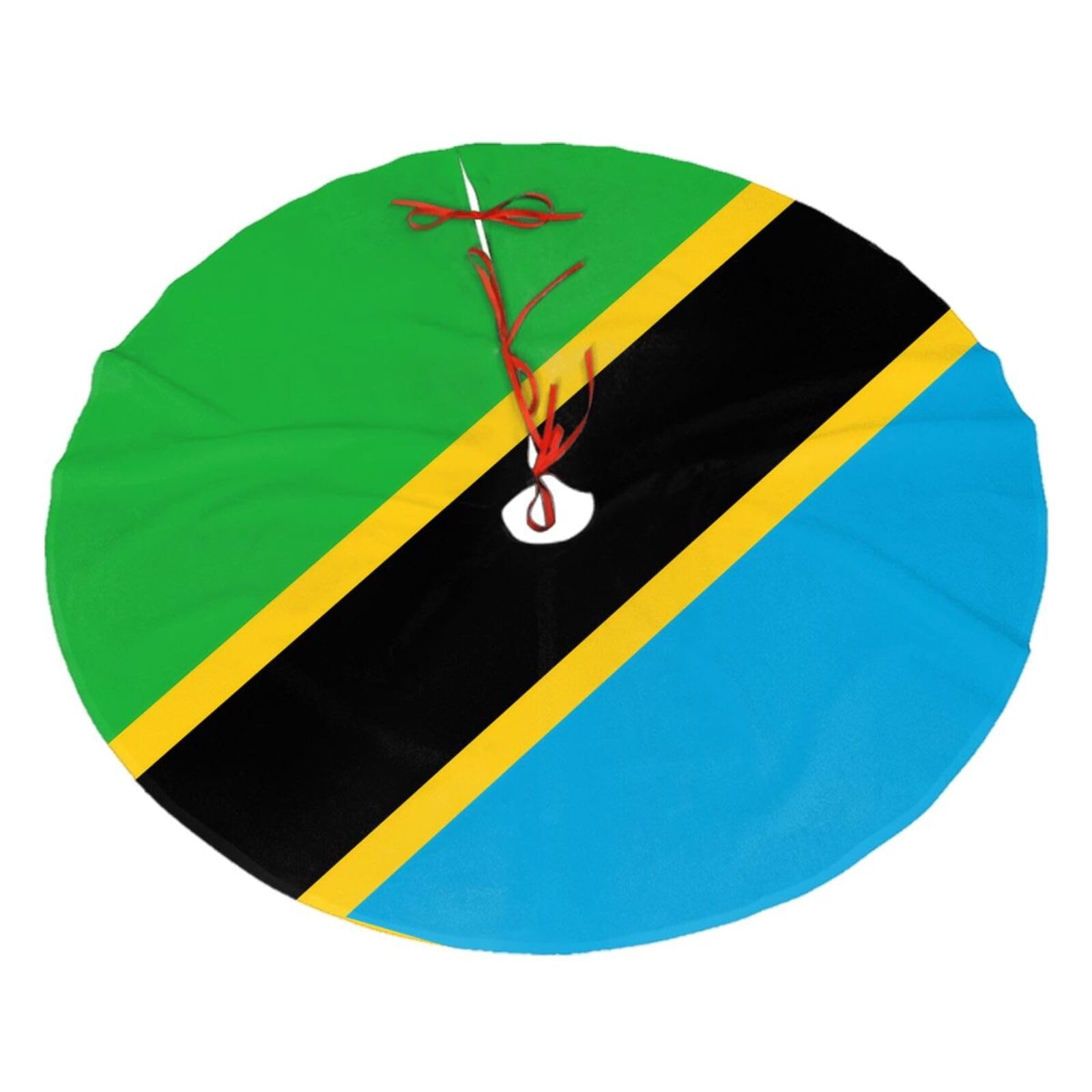 Tanzania Flag36 Christmas Tree Skirt Christmas Plush Tree Skirt Indoor and Outdoor Decoration