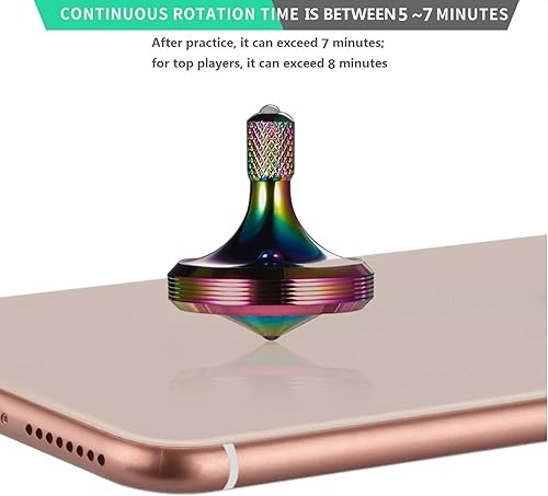 Miniatura 4 de Parte superior giratoria de metal de precisión, giro de acero inoxidable bien hecho, de larga duración, más de 8 minutos, juguete de giroscopio de