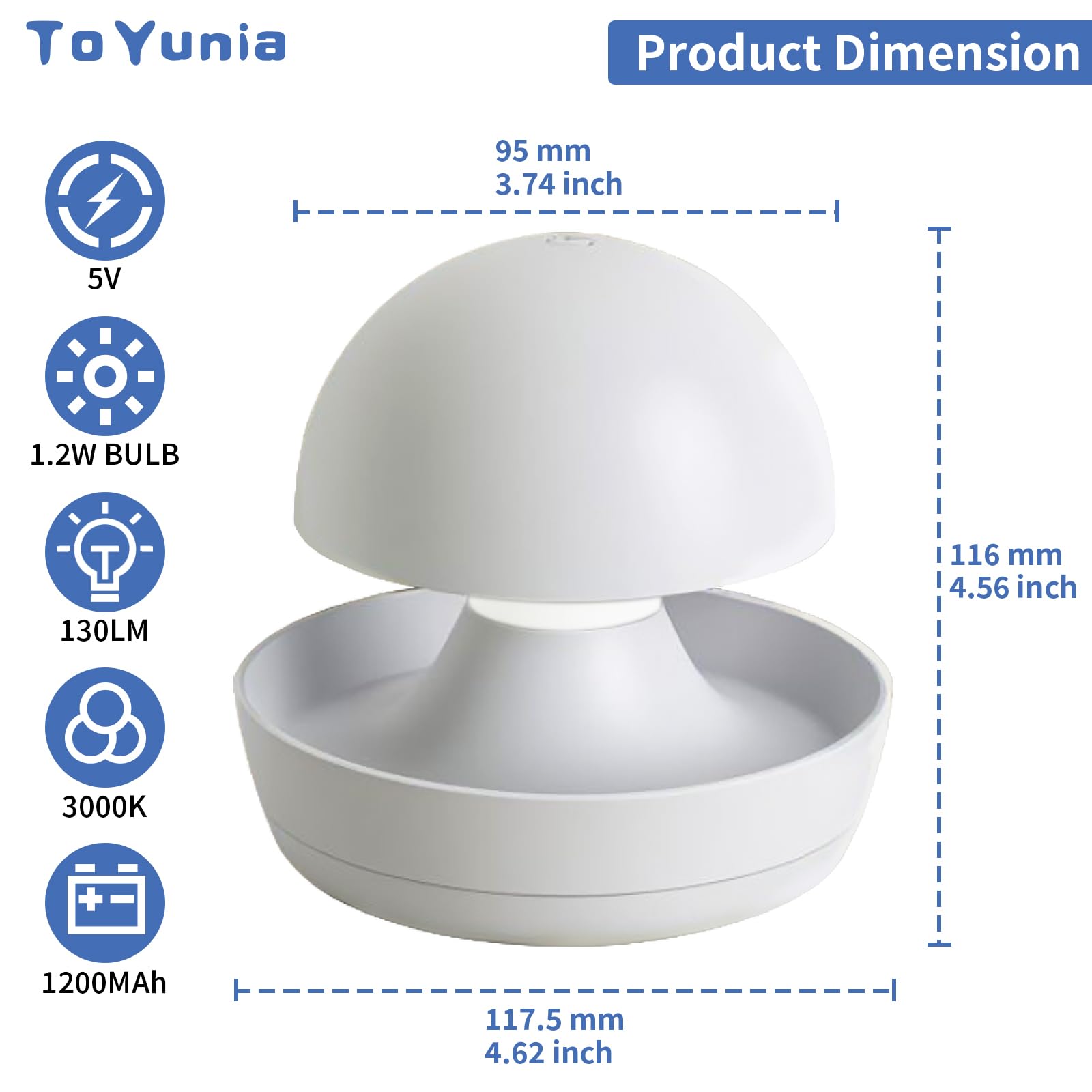 Luce notturna portatile per bambini, ricarica luce notturna, 1 confezione, 4000 K, colore: bianco