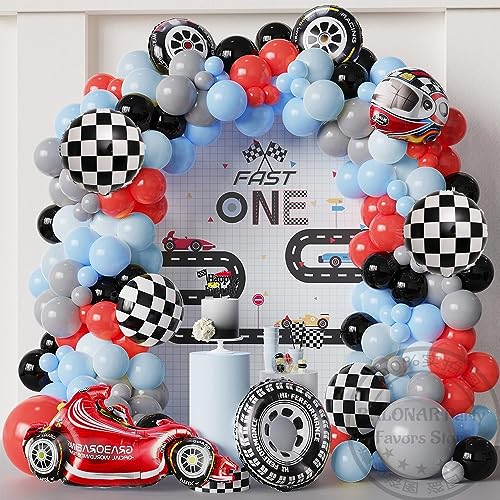 Image of Atpata Funky 18inch Round Checkered Foil Balloons for Chess Theme Racing Theme Biker Theme Birthday Event Party Decorations