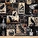 Michael Miller Nevermore Collection Nevermore Collage Urban Grit Fabric by The Yard, Black