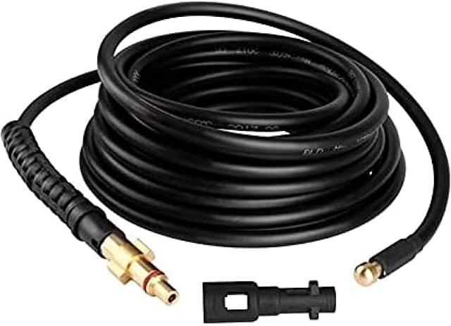 YUET 15M Drain Pipe Cleaning Hose with Adapter,Flexible Tube Unblocker and Drain Kit for Karcher High Pressure Washers Washer Sewer Replacement,Cleaner Kit Kärcher K-Series and LAVOR