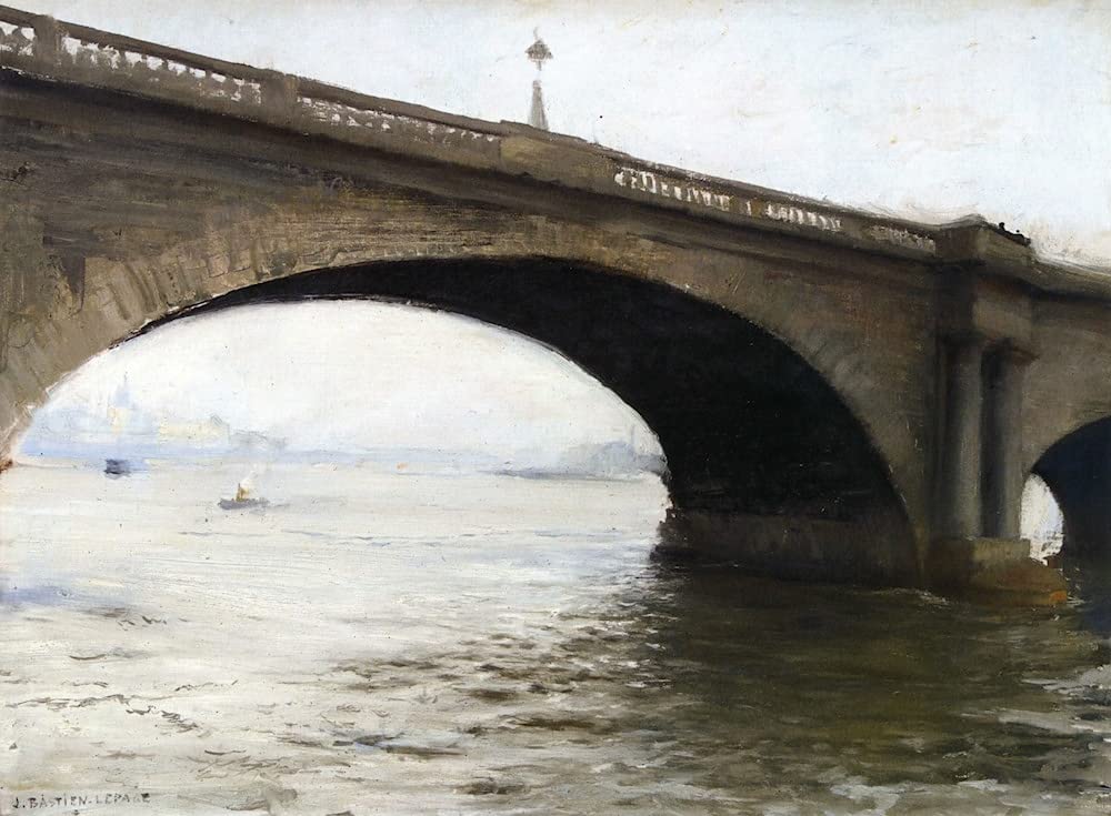 SYlale Oil Painting Wall Art Abstract Canvas Painting Canvas Posters Un Pont De Londres By Jules Bastien lepage for Wall Decor 60x90cm