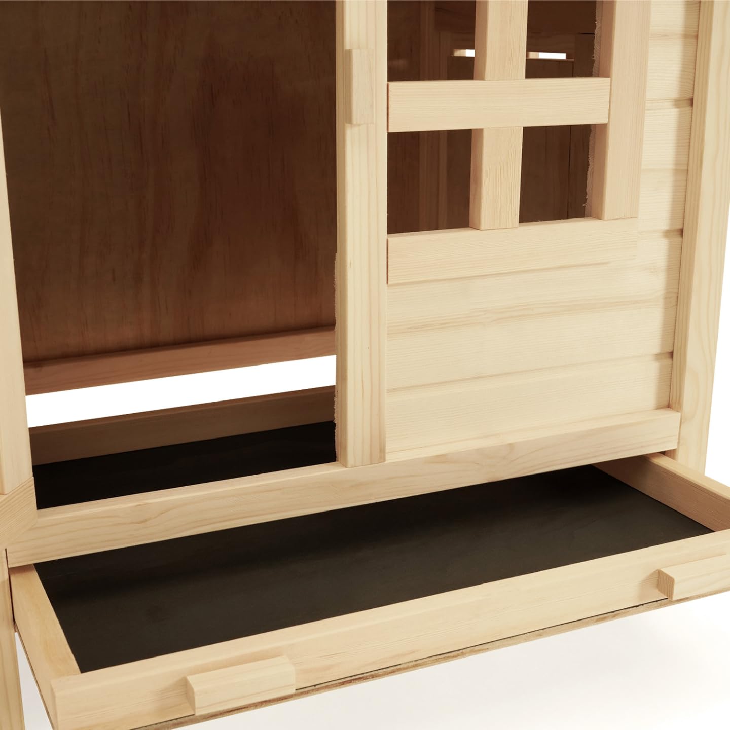 IDMarket – Pollaio rialzato con nido e casetta in legno