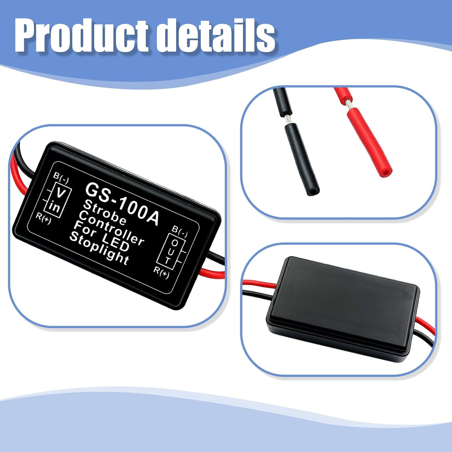 2PCS 12-24V LED Brake Light Strobe Flasher Module, Flashing Controller For Tail Stop Lights & High Mount 3rd Brake Lights, Universal For Cars Motorcycles Trucks