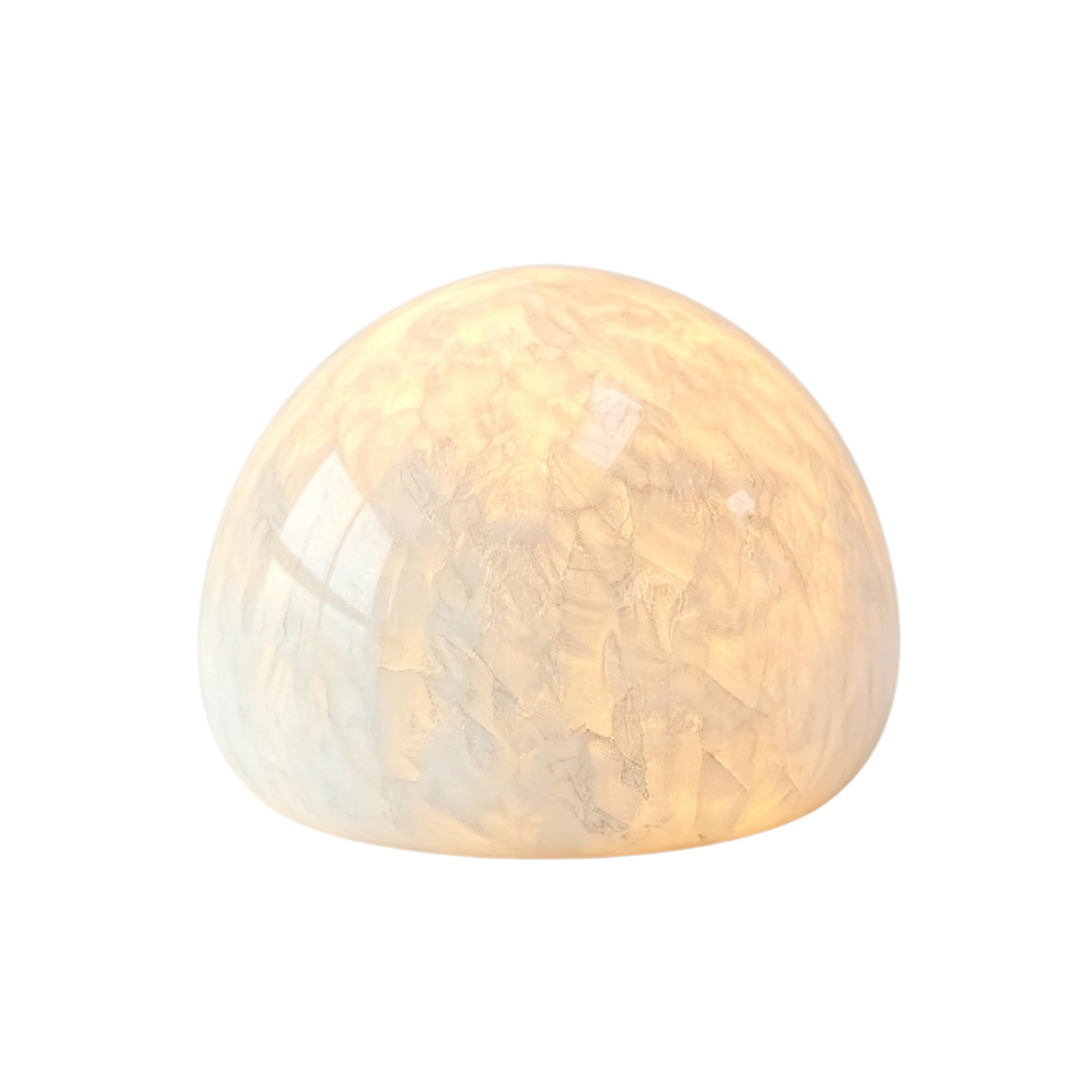 Natural Marble Lamp, Cordless Touch Control Night Light Tap Light, 3-Way Dimmable LED Ambient Glow Lamp, Type-C Rechargeable Portable Stone Bedside Desk Lamp, Zen Home Decor & Festival Gift (White A)