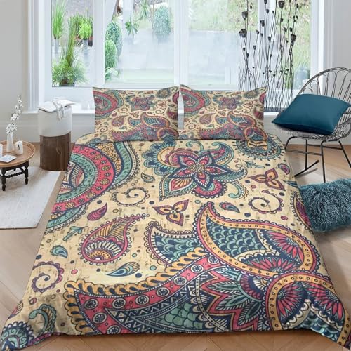 Housse de couette style floral bohémien pour chambre d'adulte cosy et moderne