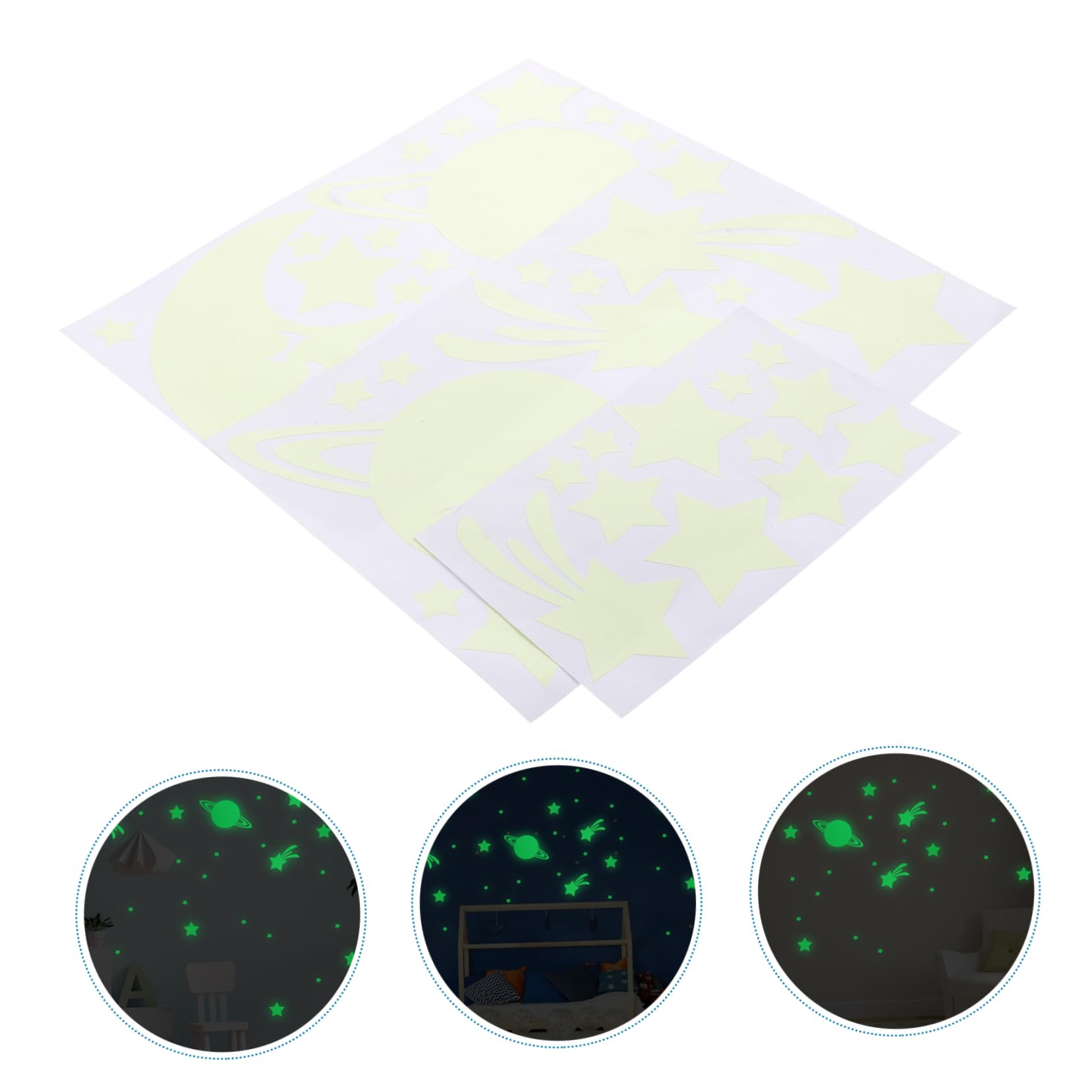 TOYANDONA 3sets Adesivi Murali Luminose Di Stelle e Decorazioni Fai Da Te Per Adesivi Luce Notturna Per Camera Da Letto e Asilo