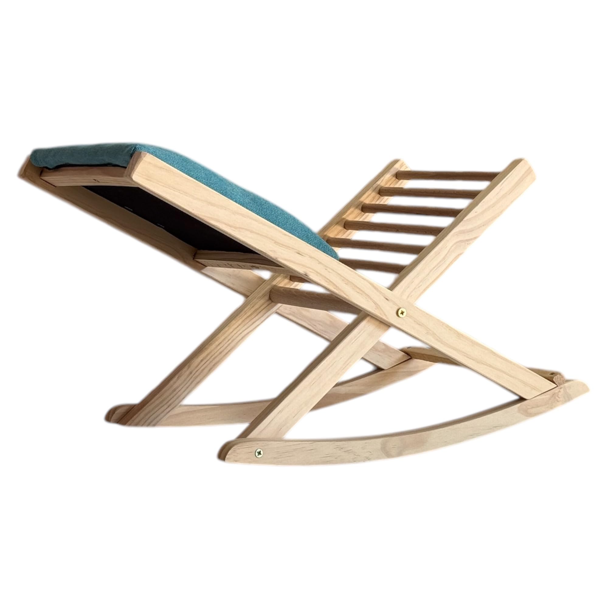 Reposapies Plegable Natural Turquesa