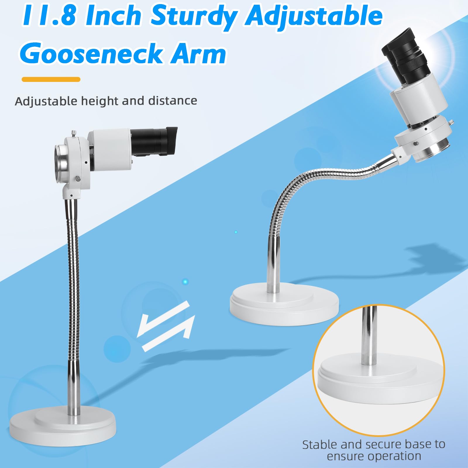 Microscopio dental con luz LED – estereomicroscopios 360 revoluciona 8X aumento binocular estéreo microscopio dental binocular para reparación electrónica con anillo fluorescente de 8 W