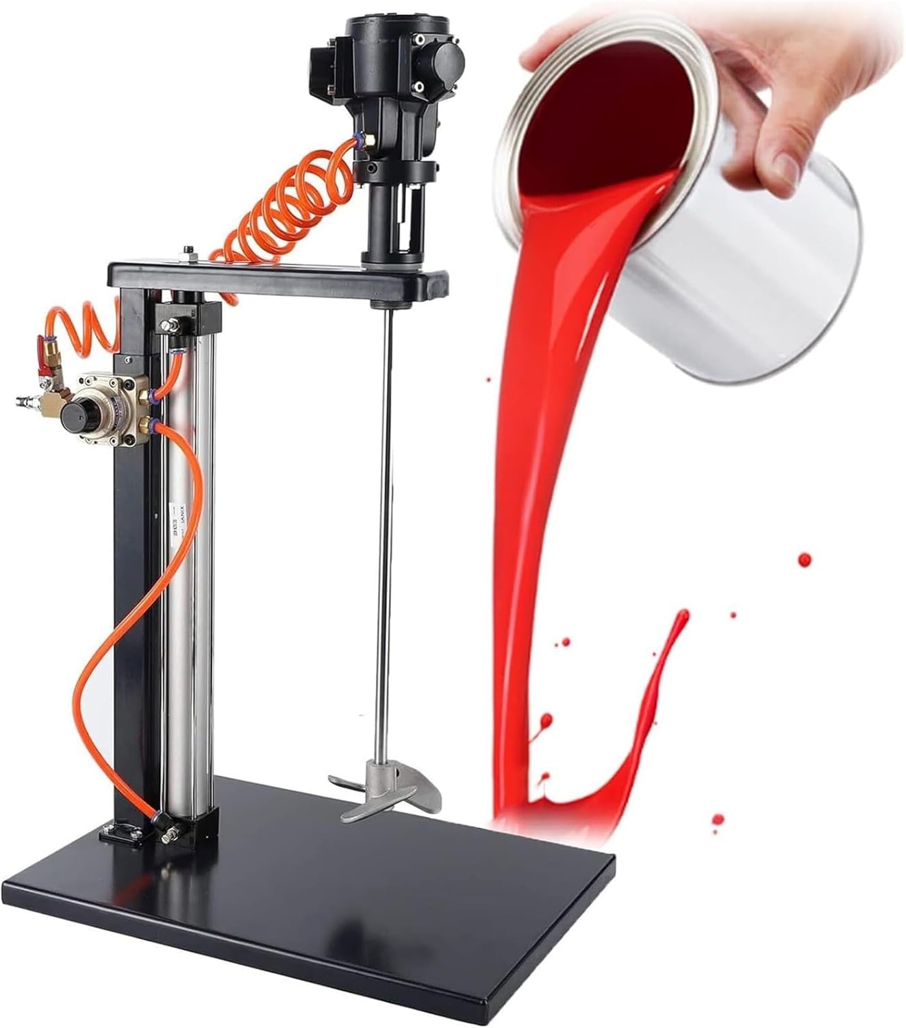 Pneumatic Paint Mixer Machine, 5 Gal/20L Air Agitator Coating Blender Stirrer, Stepless Speed Regulation, Free Lifting, for Paint Coating Materials Viscous Liquid Ink
