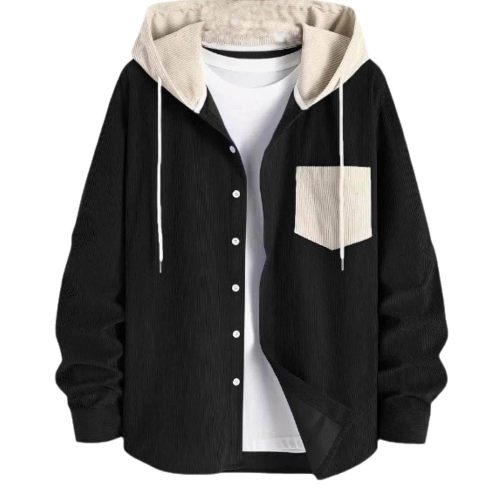 [STARZORA] パーカー メンズ フード付き スウェットシャツ ゆったり 長袖 ジップアップコート春服 秋服 冬服 大きいサイズ(ブラック、3ＸＬ)
