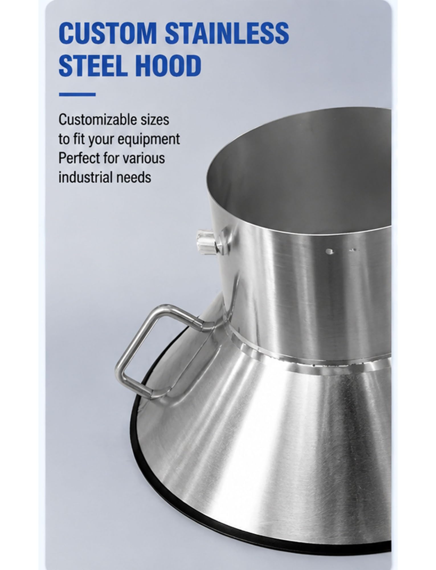 Campana extractora de acero inoxidable para humos y polvo