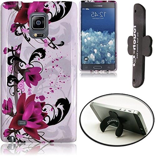 [STOP&ACCESSORIZE] PURPLE LILY FLOWER 2 PIECE COVER PLASTIC CASE for SAMSUNG GALAXY NOTE EDGE + FREE U KICKSTAND