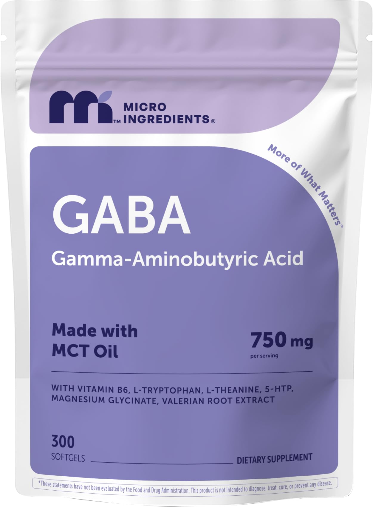 Amazon.com: Micro Ingredients GABA 750 mg with MCT Oil, 300