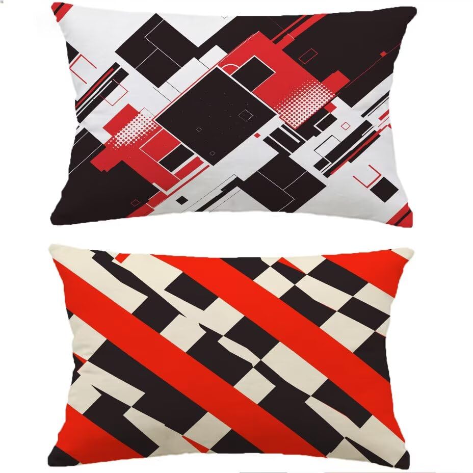 Housse de Coussin Extérieur Rouge 50x70 pour Sublimer Votre Salon de Jardin en Rotin
