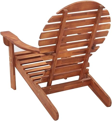 Miniatura 5 de Garden Chair, Natural Wood Outdoor Adirondack Chair for Patio, Solid Acacia Wood Standard Backyard Seating, Comfortable Balcony Furniture