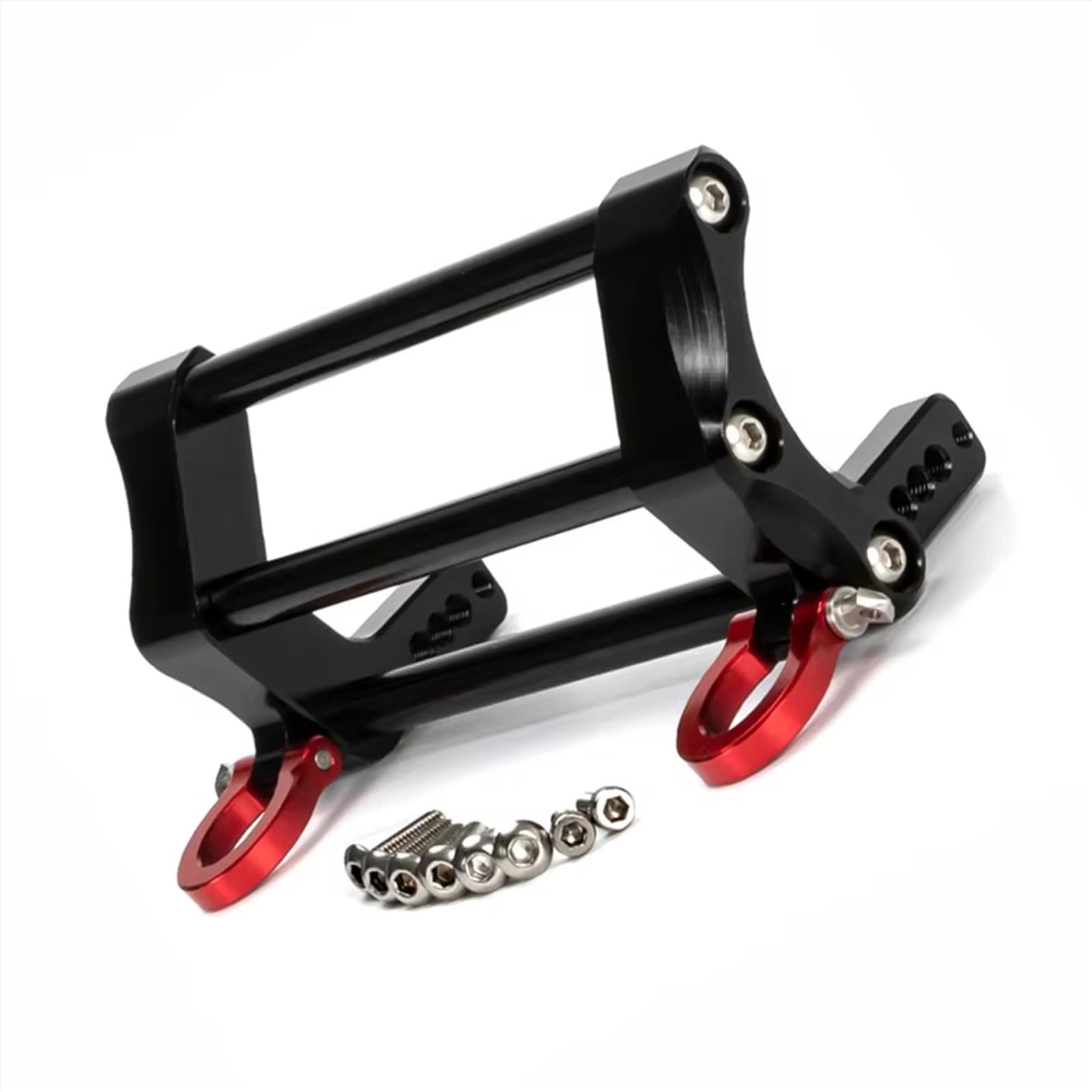 Accesorios Coches RC Compatible con Axial para SCX10 para Traxxas para TRX4 1/10 Coche Trepador De Control Remoto DIY Actualizaciones Piezas Parachoques Delantero De Metal con Gancho Remolque