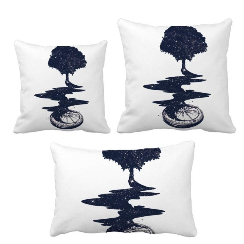 Coussin boussole motif arbre idee cadeau originale